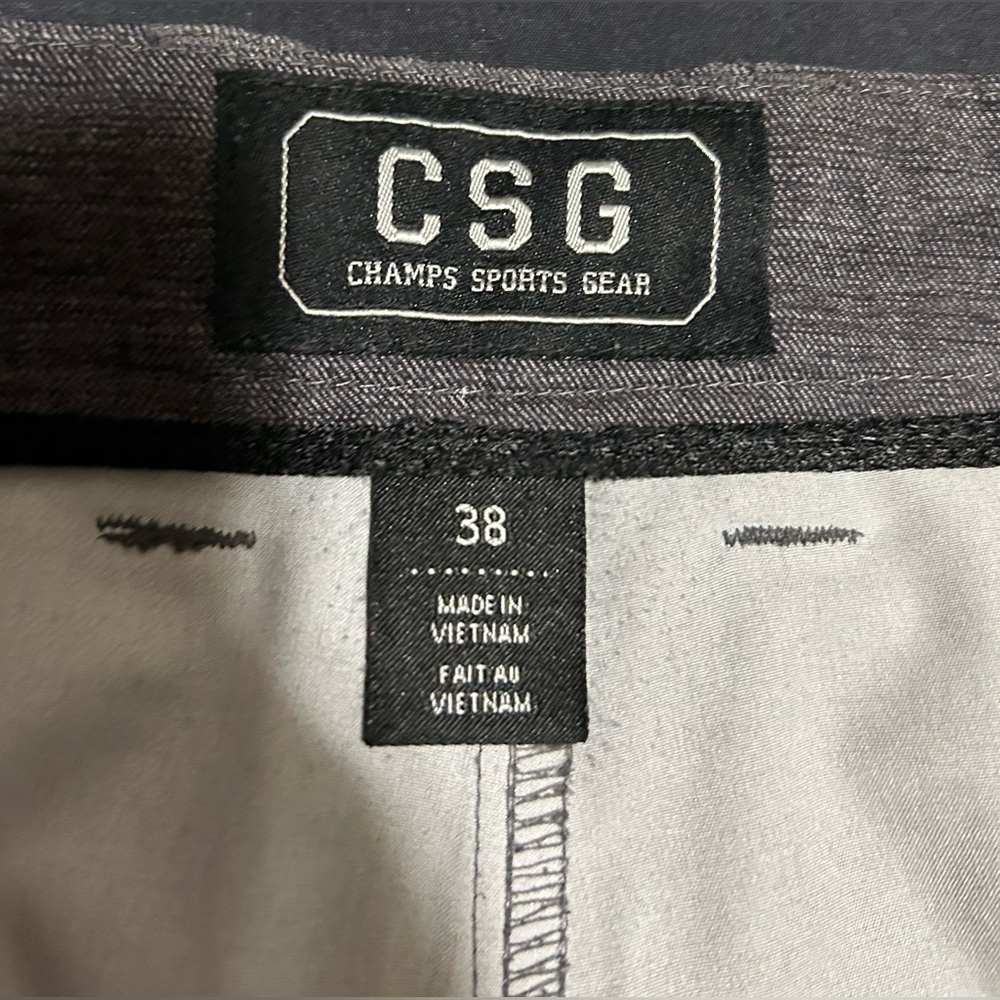 Used Men’s CSG (Champs Sports Gear) dark charcoal grey/ black shorts - size 38 - Picture 14 of 16